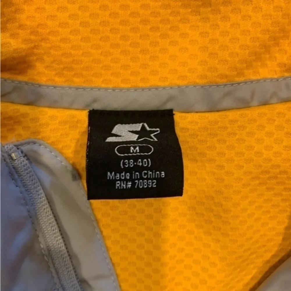 Starter Athletic Windbreaker Jacket Men’s Size M Gray‎ Orange Full Zip